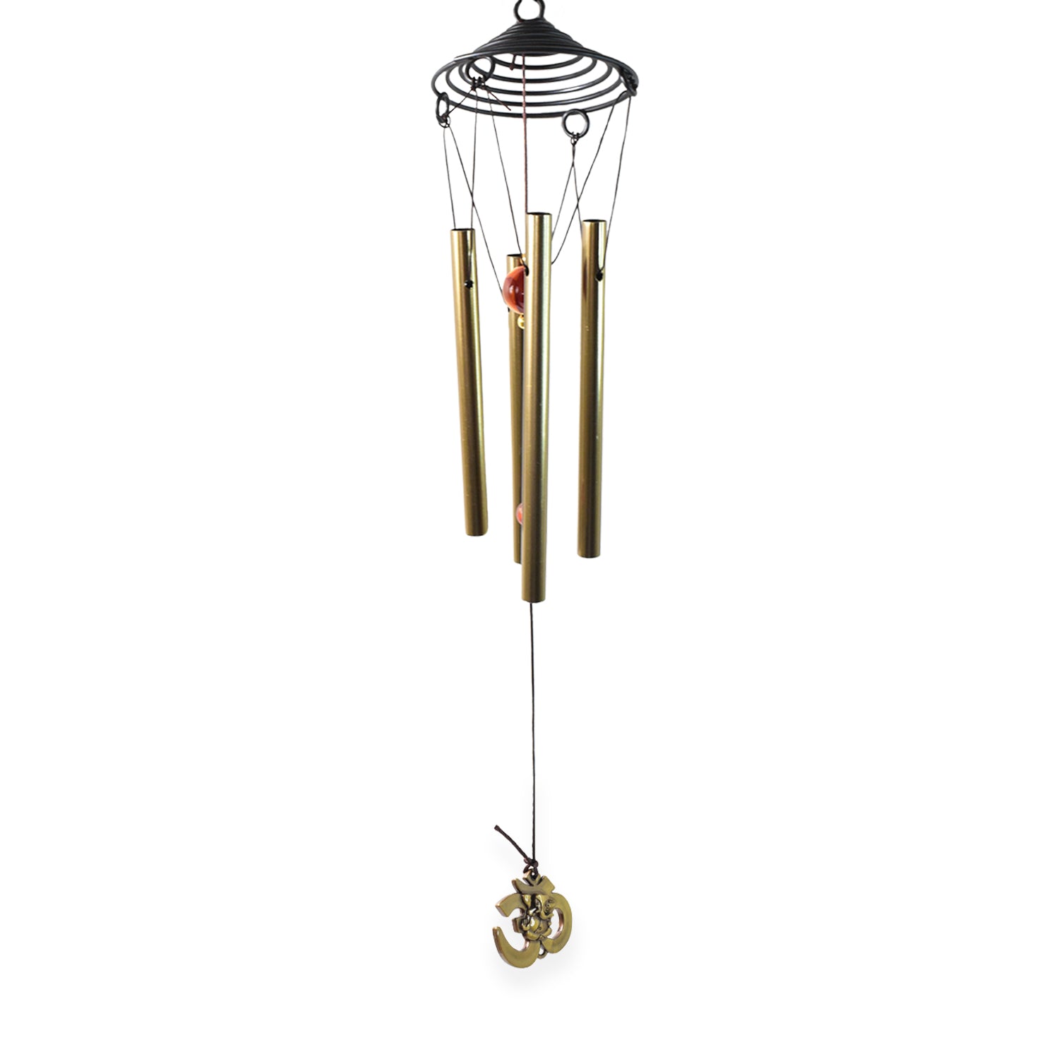 Elegant dragonfly wind chimes outdoor with golden tubes and decorative elements for garden charm