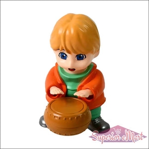 Drummer car air freshener in a playful design featuring a child drummer with a brown drum