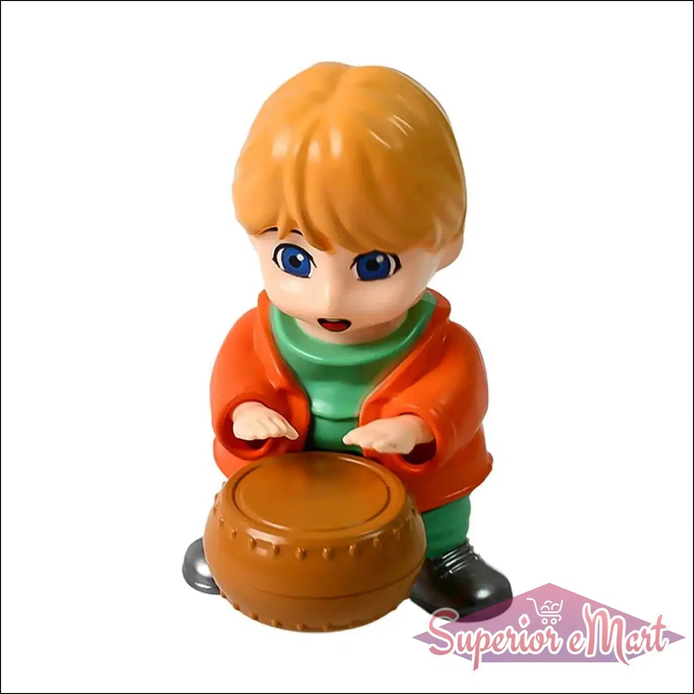 Drummer car air freshener in a playful design featuring a child drummer with a brown drum