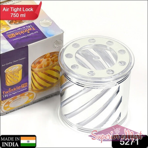 Twinkle 750 ml dry fruit storage container airtight with twist design and air-tight lid