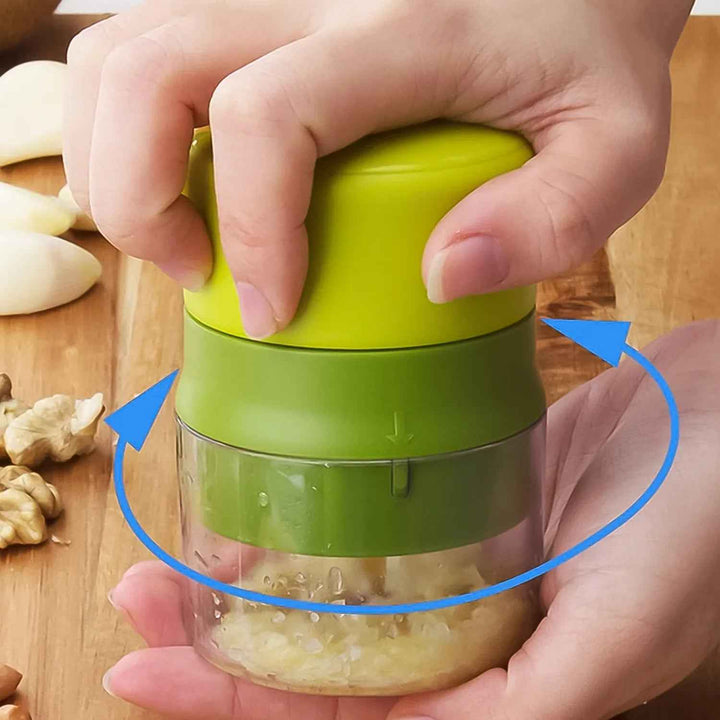 Efficient dry fruit cutter tool demonstrating easy use with ergonomic grip for quick chopping