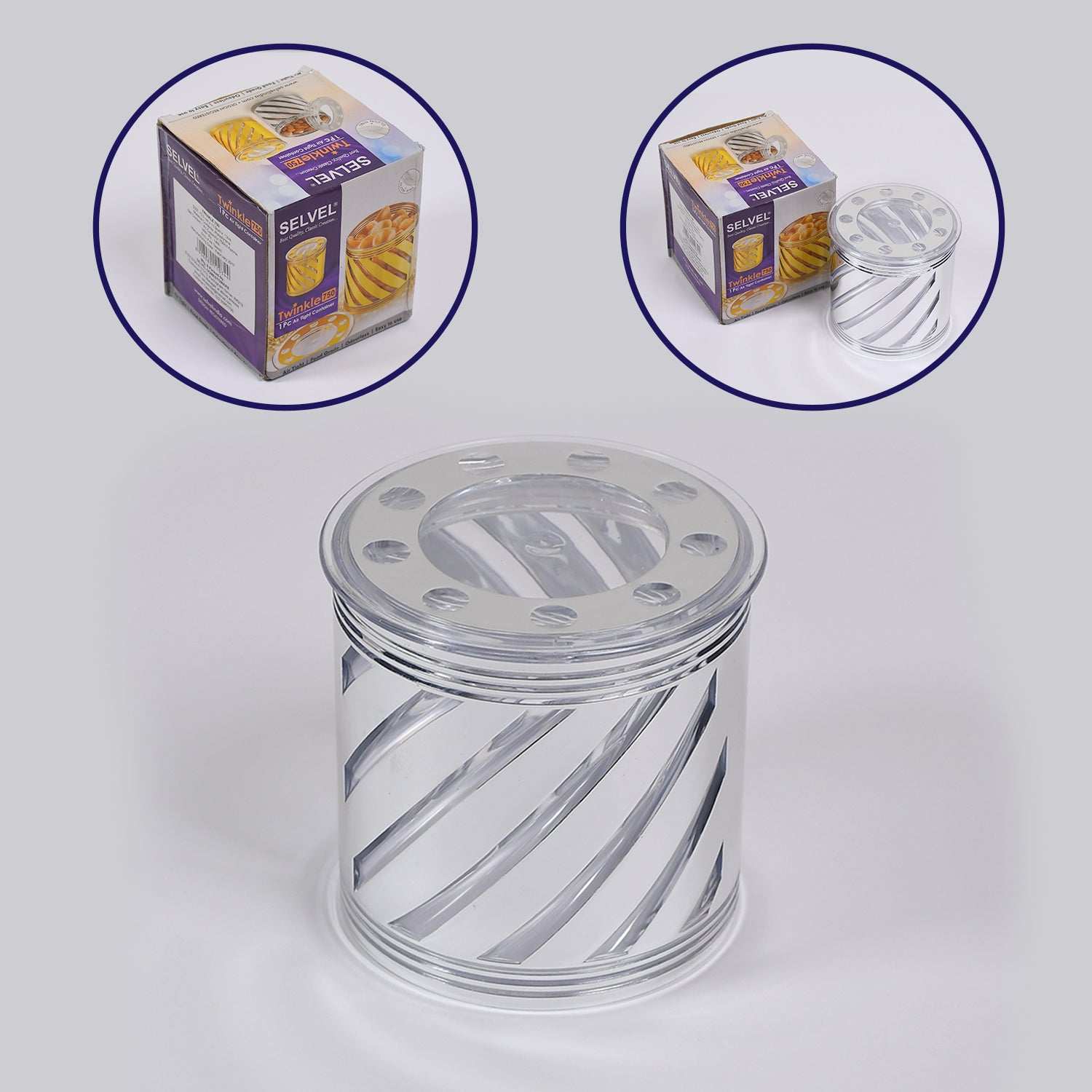 Airtight dry fruit storage container with a decorative design from Superior eMart for preserving freshness