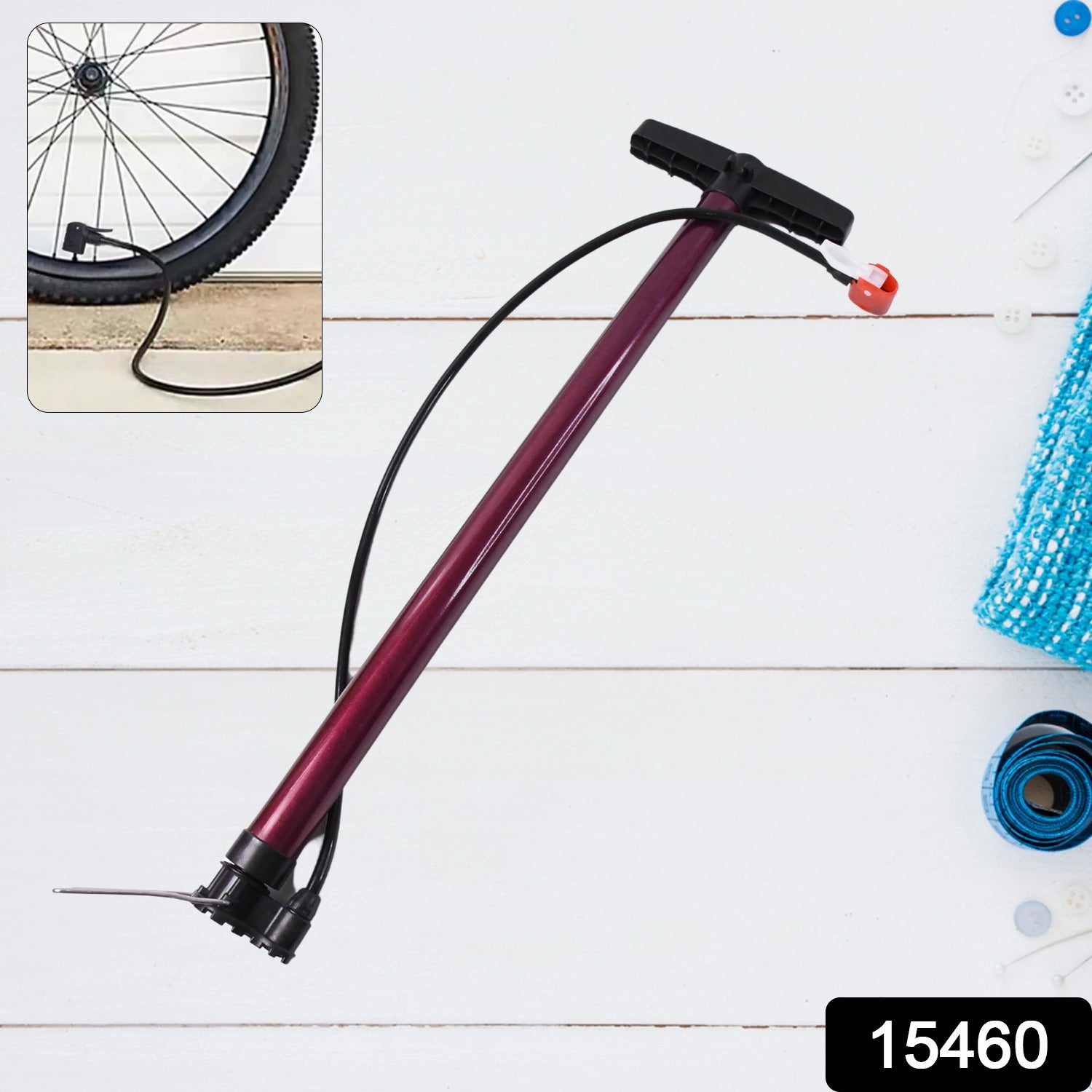 Superior eMart dual nozzle bike pump for quick and efficient tire inflation