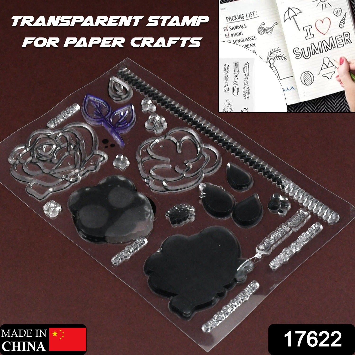 Reusable Rubber Stamp, TPR Stamp DIY Accessories Good Stamping Effect DIY Transp - 17618_paper_craft_rubber_stamp_no8