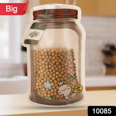 Plastic Transparent Big Jar Shaped Pouch With Zipper (1 Pc) - 10085_big_tran_jar_shape_pouch_1pc