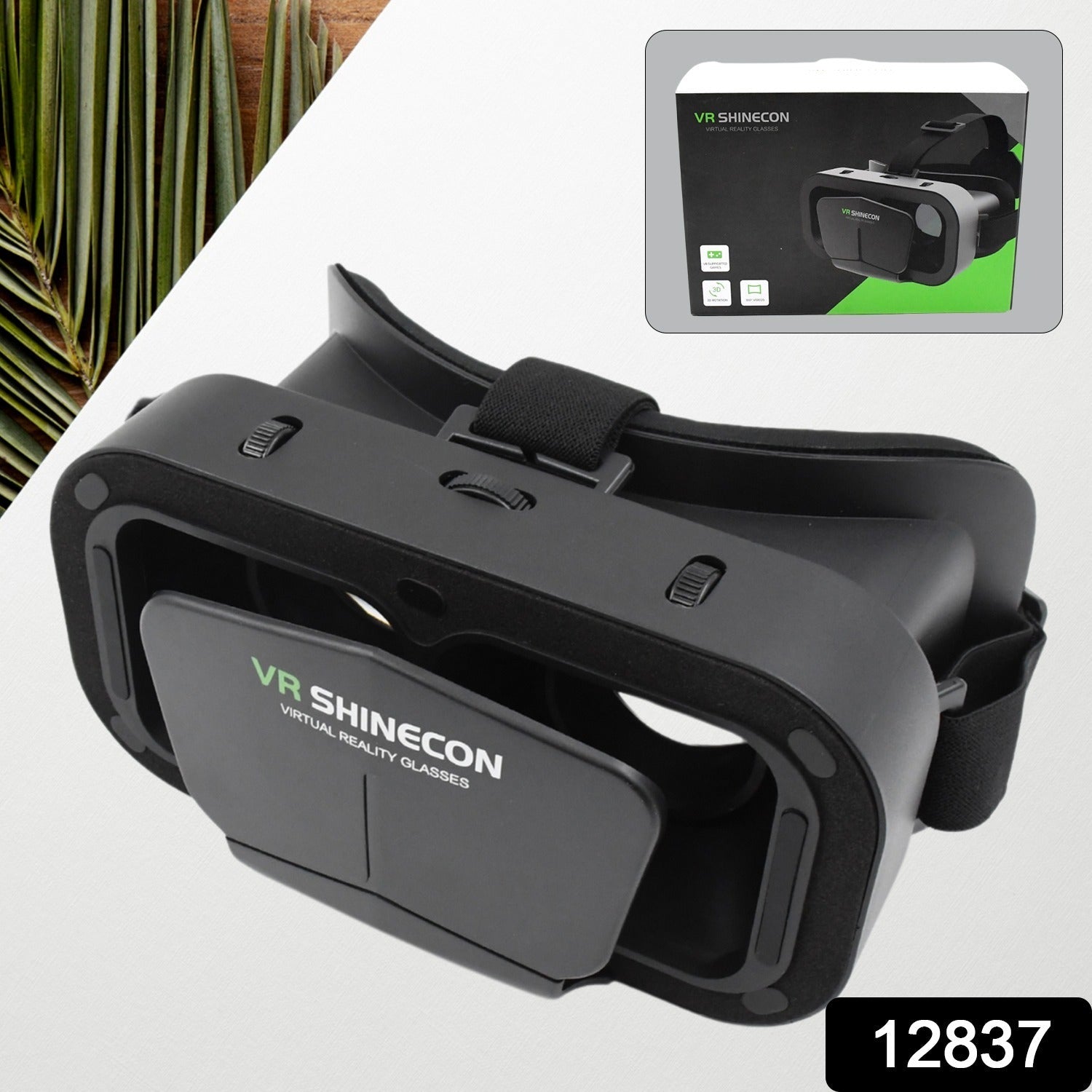 3d Virtual Realty Headset Compatible with iPhone & Android Virtual Reality Goggles For 3D - 12837_3d_virtual_reality_box_1pc