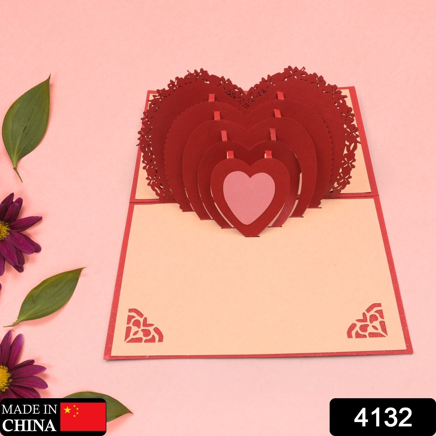 3D पॉप-अप ग्रीटिंग कार्ड (1 पीस): जन्मदिन, प्यार, क्रिसमस - 4132_3d_love_heart_card