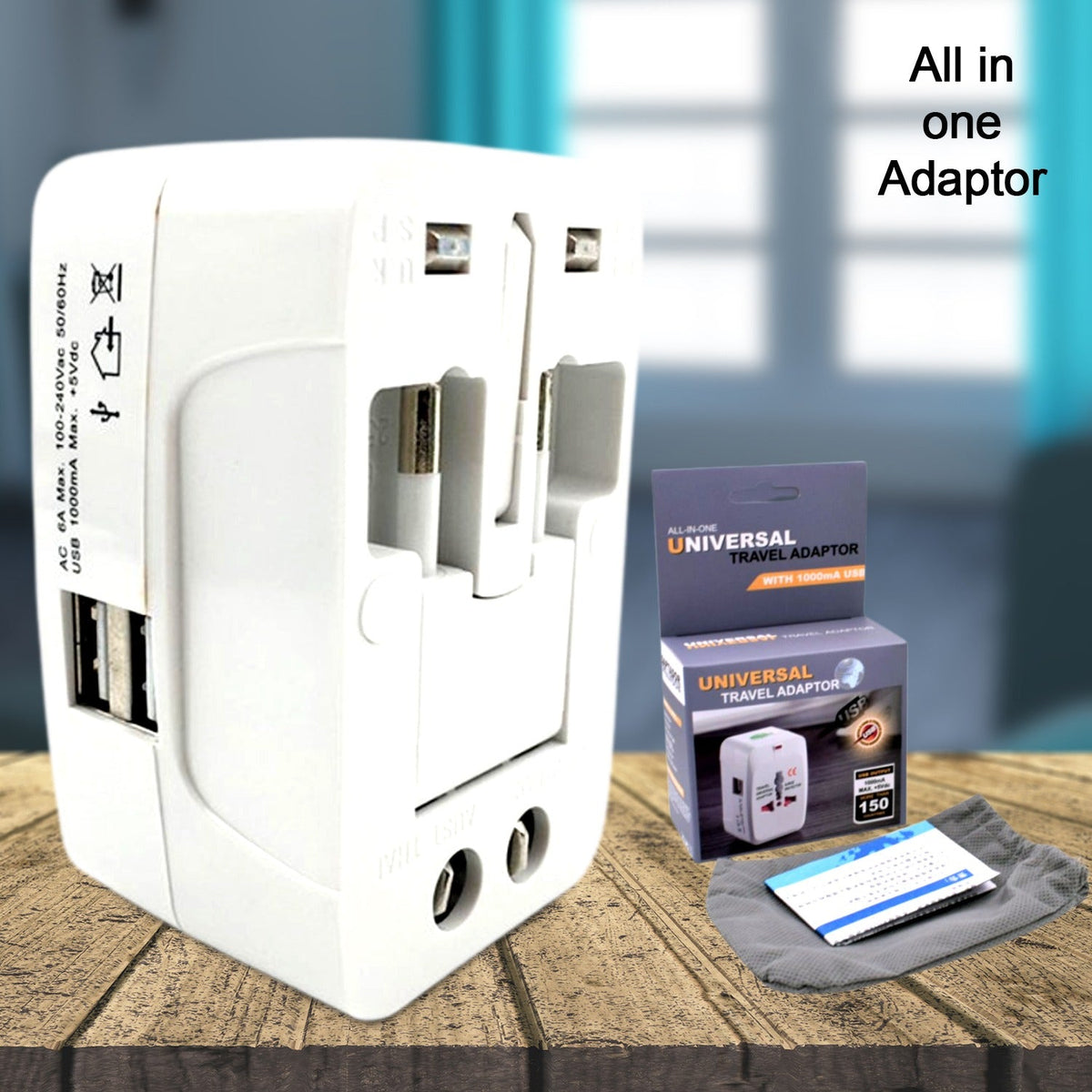 All-in-One Universal Worldwide Travelling AC Adaptor Plug (AU / UK / US / EU) In - 12671_universal_travel_adaptor_1pc