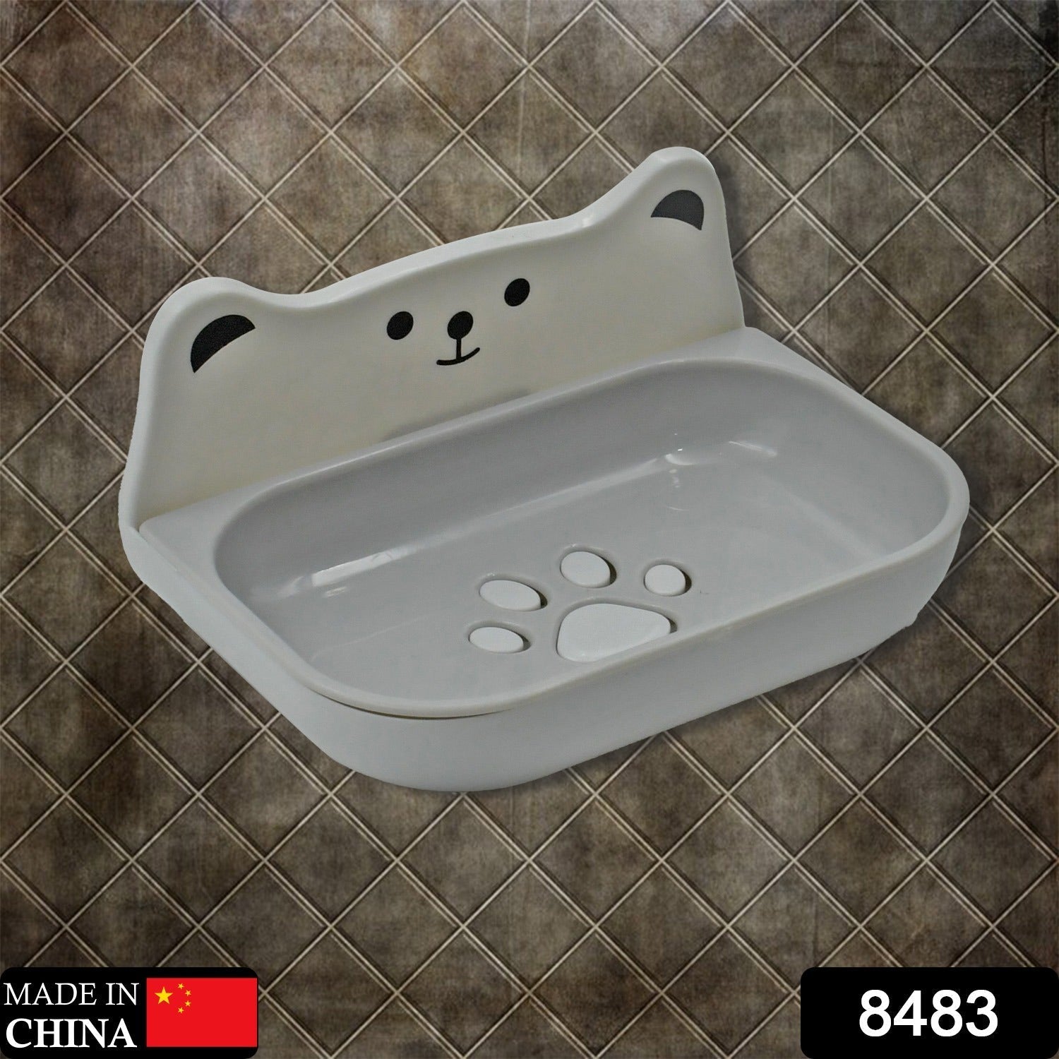 Soap Dish with Drain Soap Holder, Soap Saver Easy Cleaning, Soap Tray for Shower - 8483_wall_cartoon_soap_dish_1pc