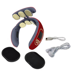 6 Heads Smart Electric Neck And Back Pulse Massager Wireless (1 Pc) - Superior eMart