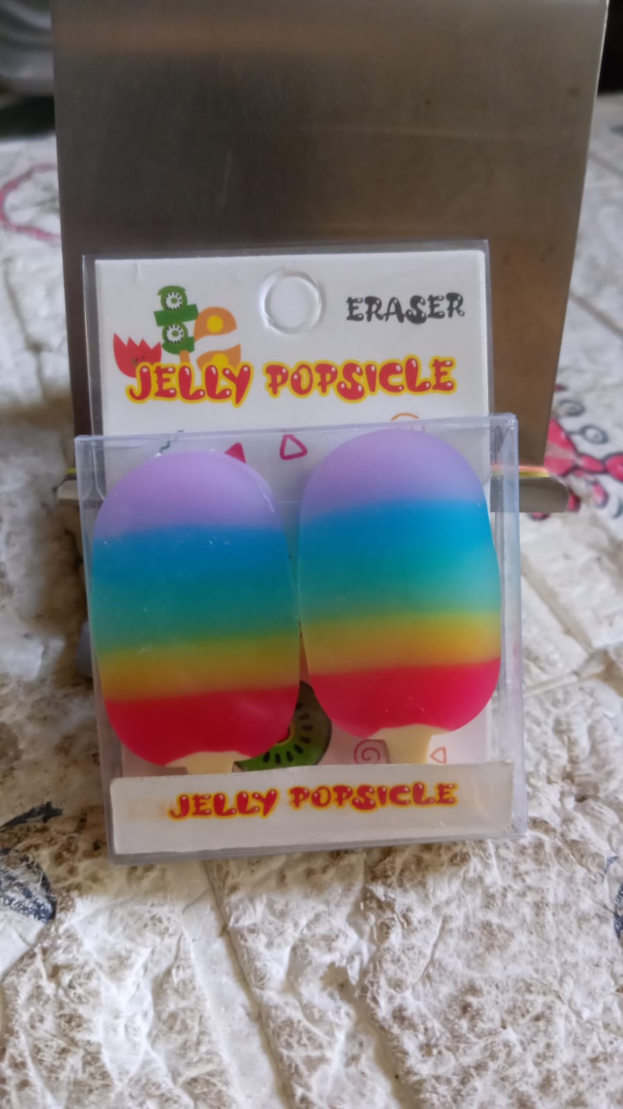 Jelly Popsicle Shape Fancy &amp; Stylish Erasers, Mini Eraser Creative Cute Nove - 17523_jelly_popsicle_eraser_2pc