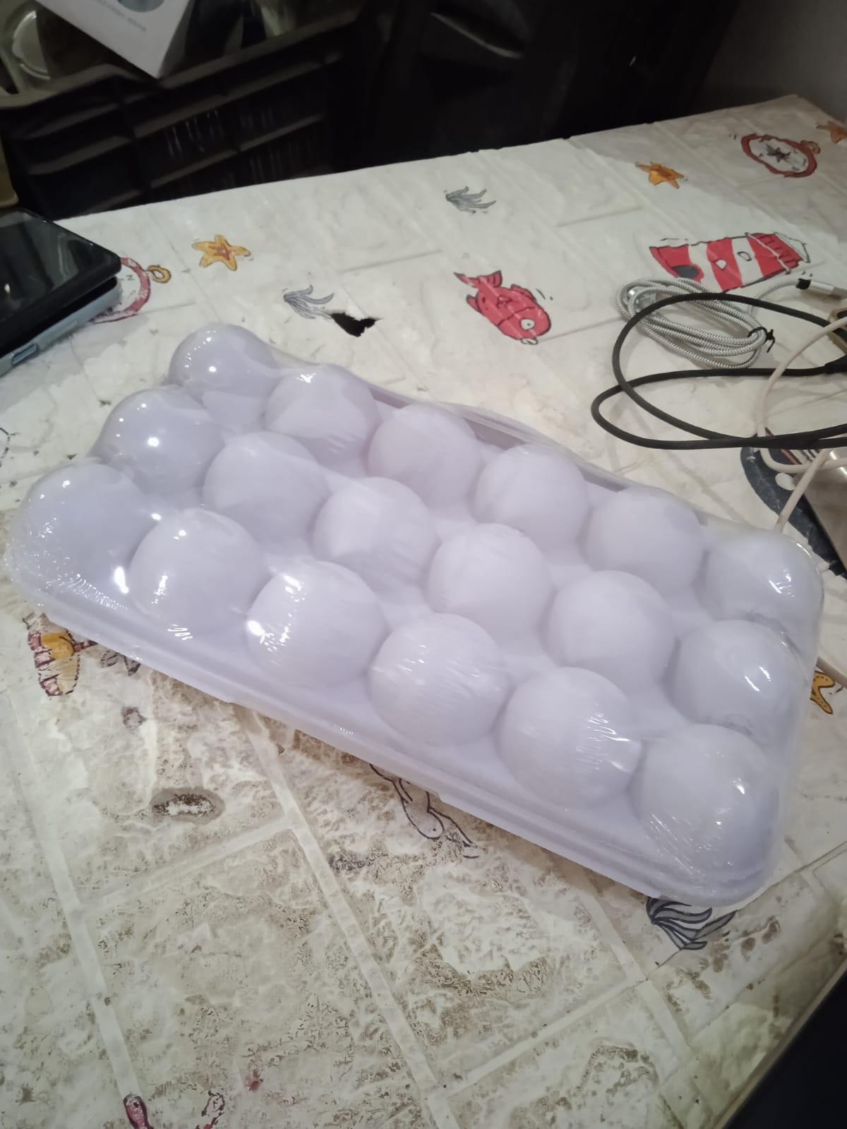 Clear 18 grid egg holder for fridge designed to keep eggs organized and fresh