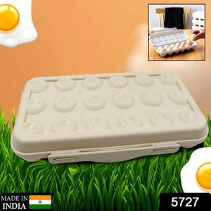 18 grid egg holder for fridge in white, designed for easy storage and freshness of eggs