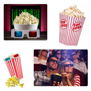Electric popcorn maker machine with fresh popcorn and movie theater snacks in a fun setting