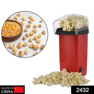 Superior eMart electric popcorn maker machine in red with popped popcorn and kernels on display