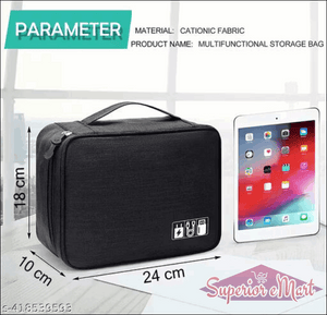 Electronics Accessories Organizer Bag Universal Carry Travel Gadget Bag for Cables Plug and More Perfect Size Fits