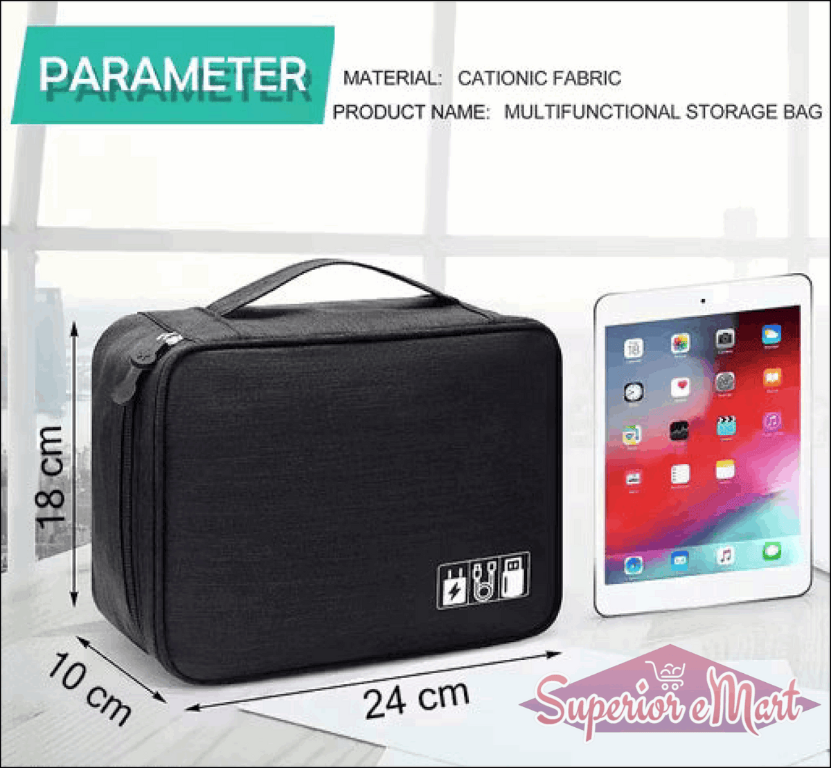Electronics Accessories Organizer Bag Universal Carry Travel Gadget Bag for Cables Plug and More Perfect Size Fits