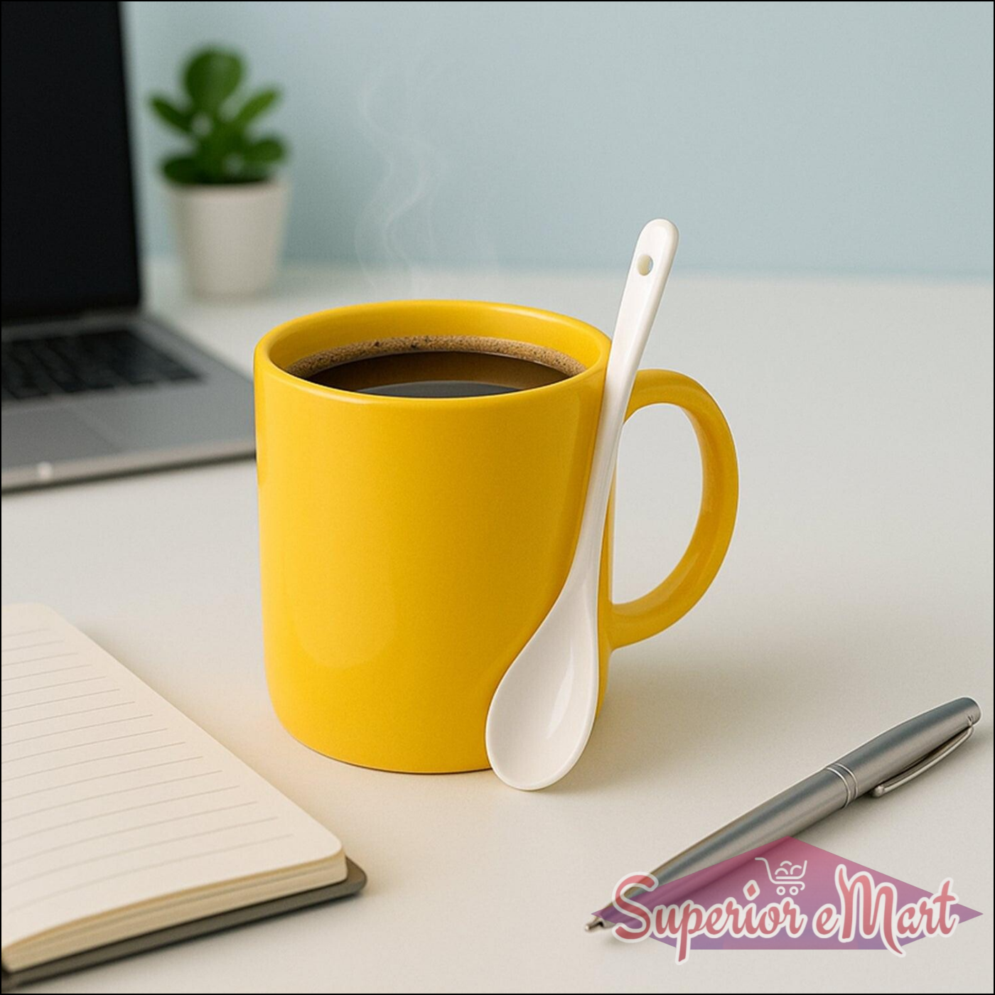 Elegant Ceramic Mug With Matching Spoon - Superior eMart