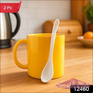 Elegant Ceramic Mug With Matching Spoon - Superior eMart
