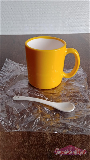 Elegant Ceramic Mug With Matching Spoon - Superior eMart