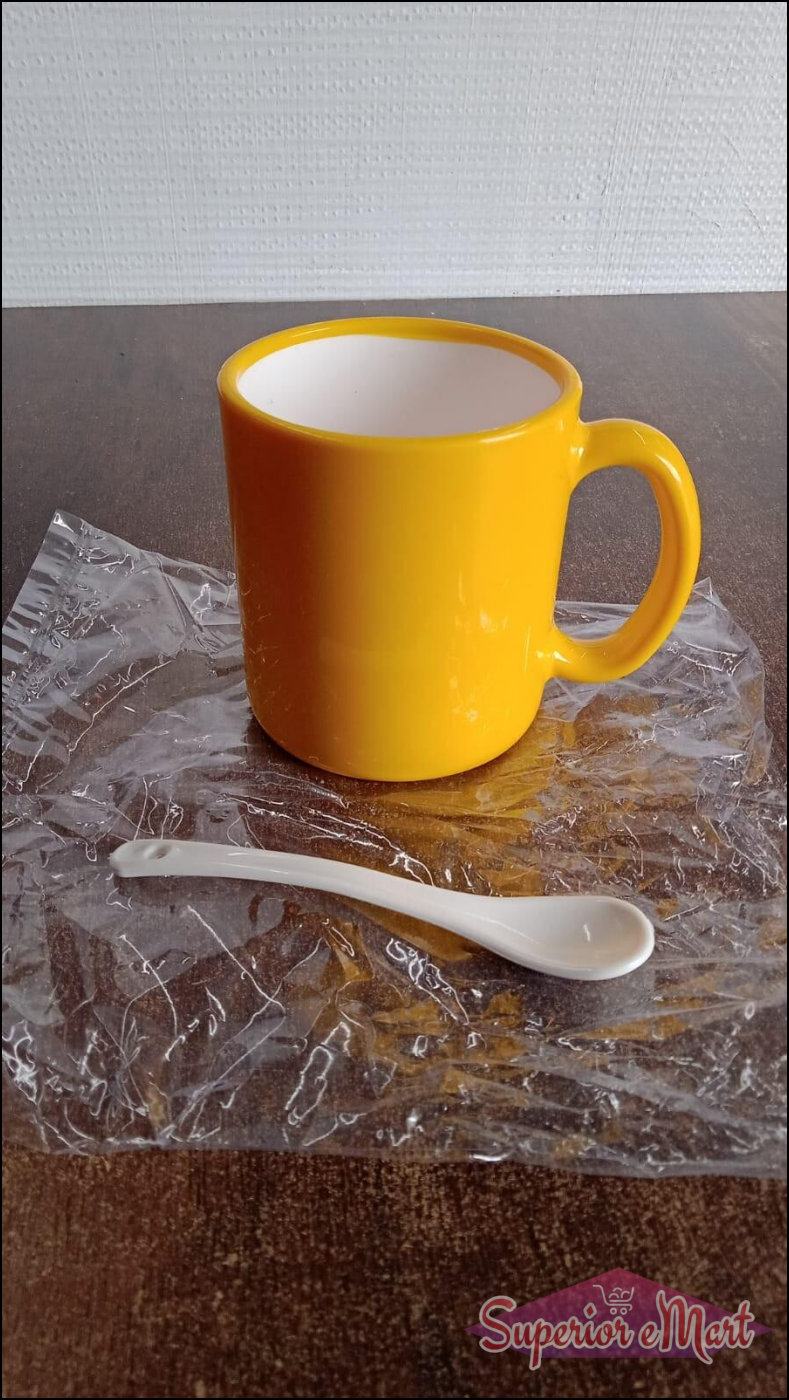 Elegant Ceramic Mug With Matching Spoon - Superior eMart
