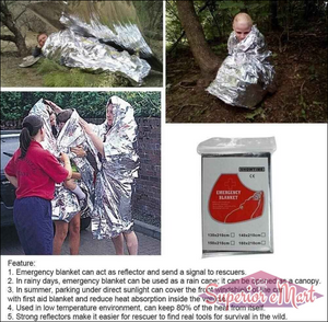 Emergency Foil Heat Blankets 2 Pack - Superior eMart
