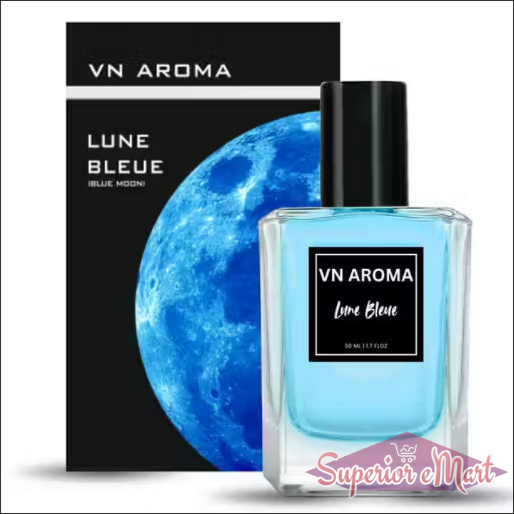 VN Aroma Lune Bleue 50ml luxury unisex perfume set with a striking blue moon design