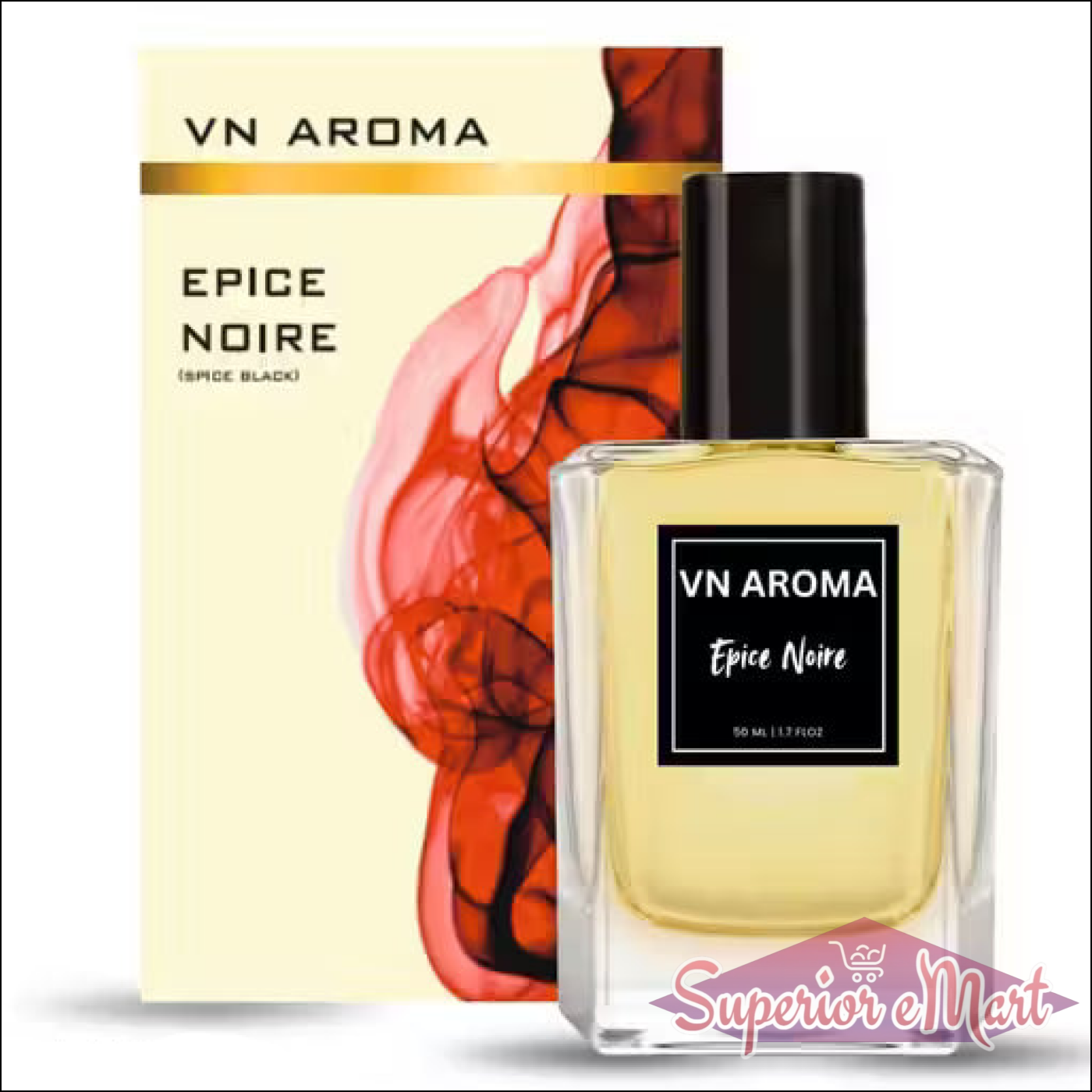 VN Aroma Epice Noire luxury unisex perfume set with elegant packaging and a warm scent