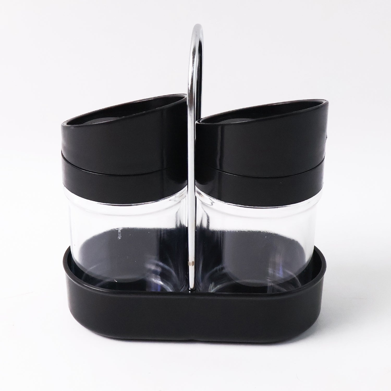 Salt N Pepper 2-piece Plastic Jar Set With Stand
