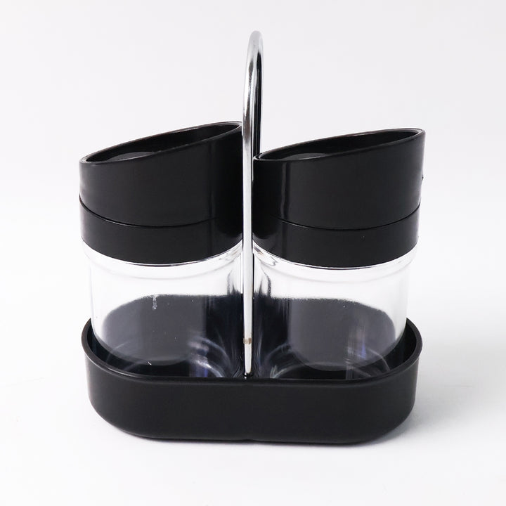 Salt N Pepper 2-piece Plastic Jar Set With Stand