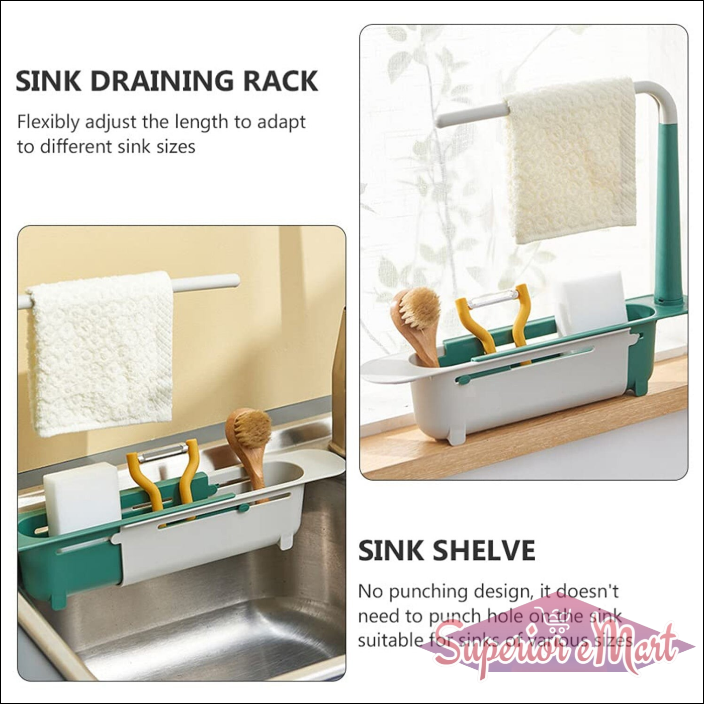 Expandable Kitchen Drying Basket Rack For Kitchen Use - Superior eMart