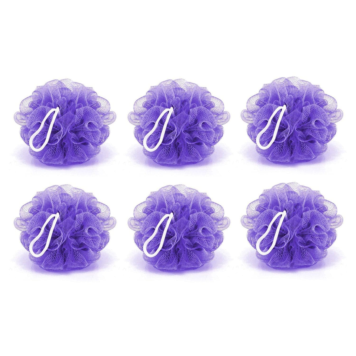 6074 Bath Shower Loofah Sponge Pouf Body Scrubber (Pack Of 6pcs) - Superior eMart