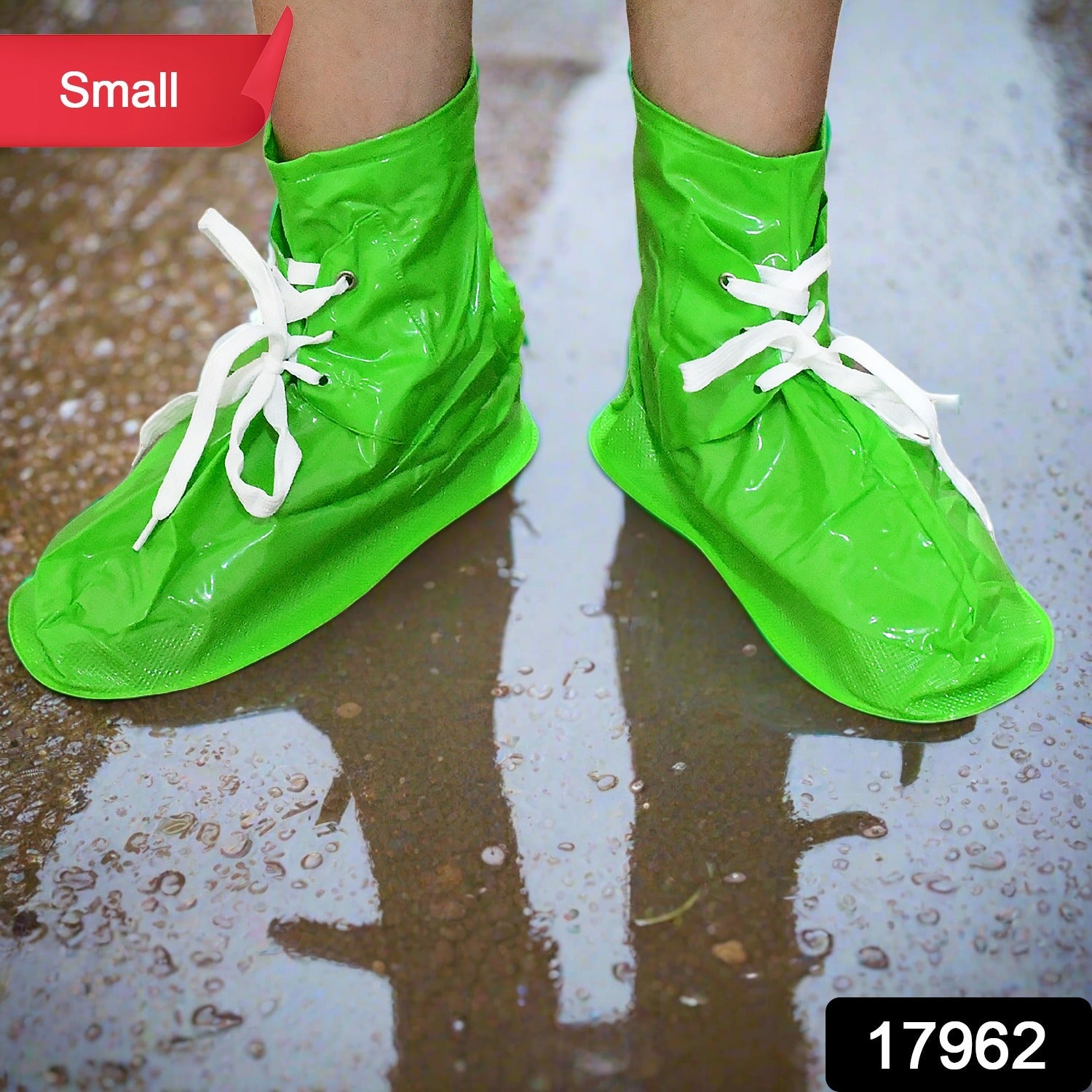 Plastic Shoes Cover Reusable Anti-Slip Boots Zippered Overshoes Covers & Shoe la - 17962_small_rain_shoe_cover_1pair_no3