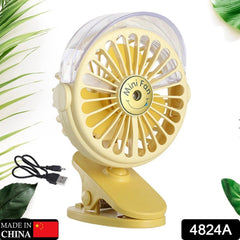 Clip Desk Fan Portable Wind Desktop Table Cooling Fan in Single Button, Adjustme - 4824a_mini_usb_spray_fan