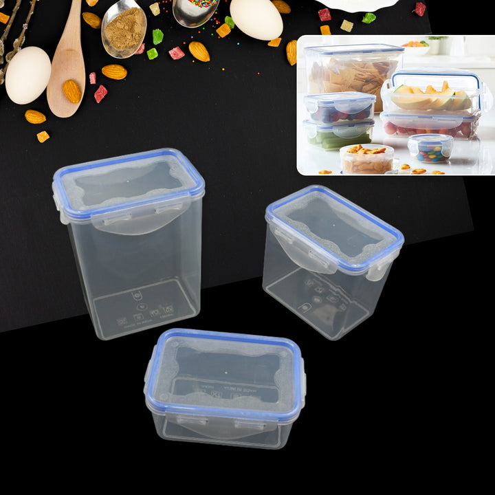Storage Container Set With Air Seal Lock Lid For Storage Of Grocery, Spices, Dry Fruits (3 Piece Set)