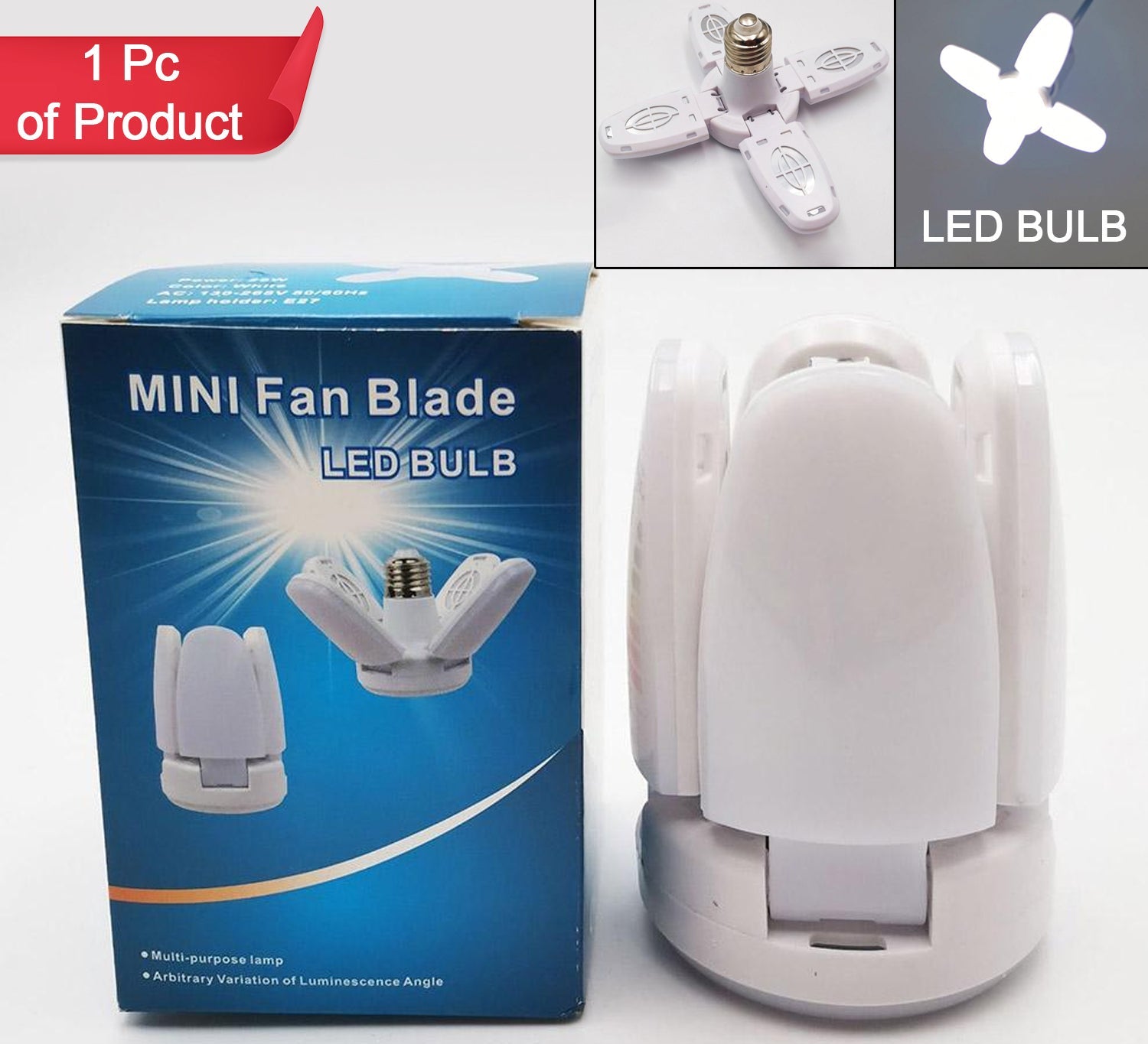 Mini Fan Blade LED Bulb by Superior eMart with adjustable luminance angle for versatile lighting