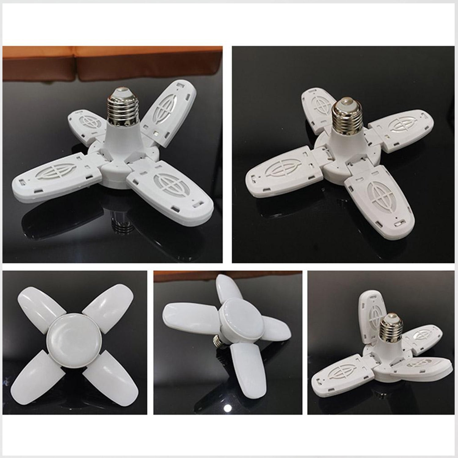 Fan blade LED bulb featuring a compact design for modern home decor and efficient lighting