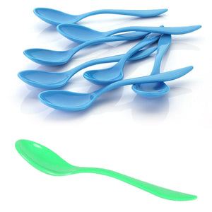 Fancy serving spoon set in blue and green colors, ideal for stylish dining and serving