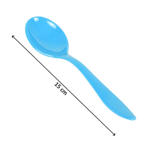 Fancy serving spoon set in blue, 15 cm long, perfect for serving dishes and salads