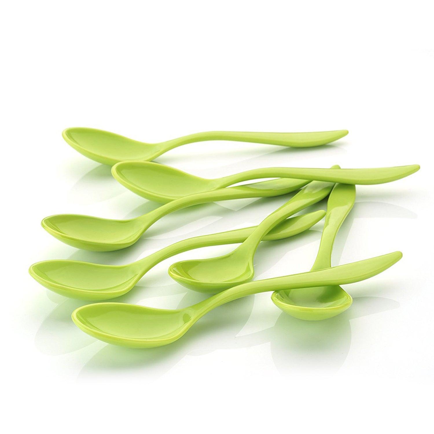 Fancy serving spoon set in vibrant green for elegant dining and entertaining