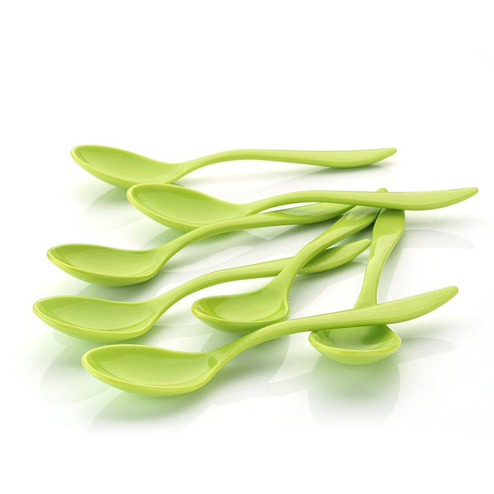 Fancy serving spoon set in vibrant green for elegant dining and entertaining