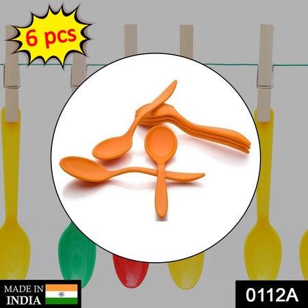 Fancy serving spoon set in orange color with six durable pieces for vibrant dining experiences