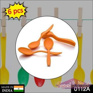 Fancy serving spoon set in orange color with six durable pieces for vibrant dining experiences
