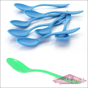 Fancy serving spoon set in blue and green colors, ideal for stylish dining and serving