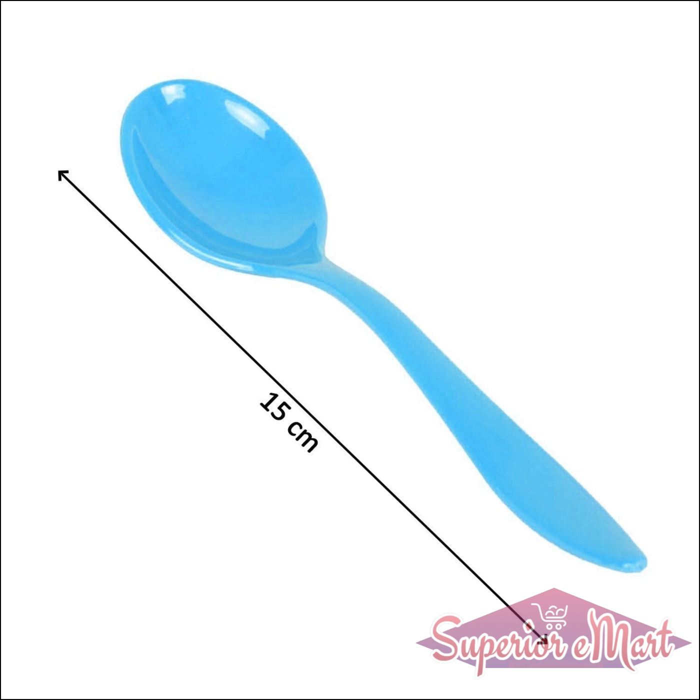 Fancy serving spoon set in blue, 15 cm long, perfect for serving dishes and salads