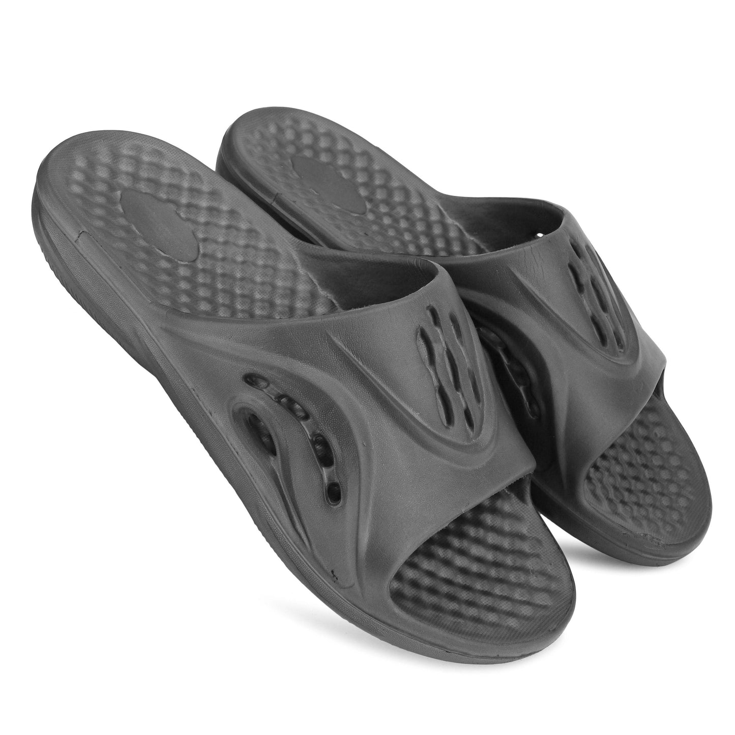 Fashionable Men's Slip-On Grey Sandals with Comfortable Cushioned Straps for Everyday Wear