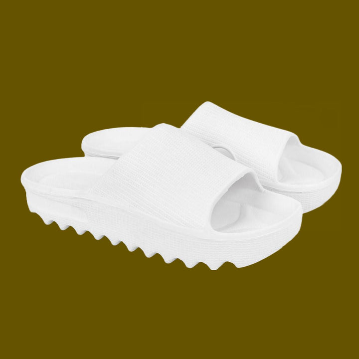Fashionable Men's Slip-On White Sandals with Comfortable Design for Casual Wear