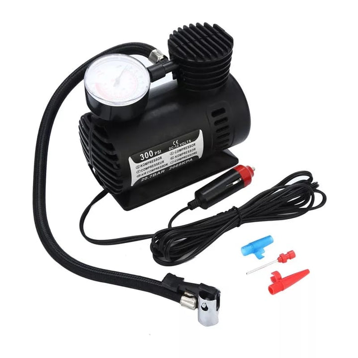 Superior eMart fast air inflation compressor with pressure gauge and multiple nozzles for quick tire inflation