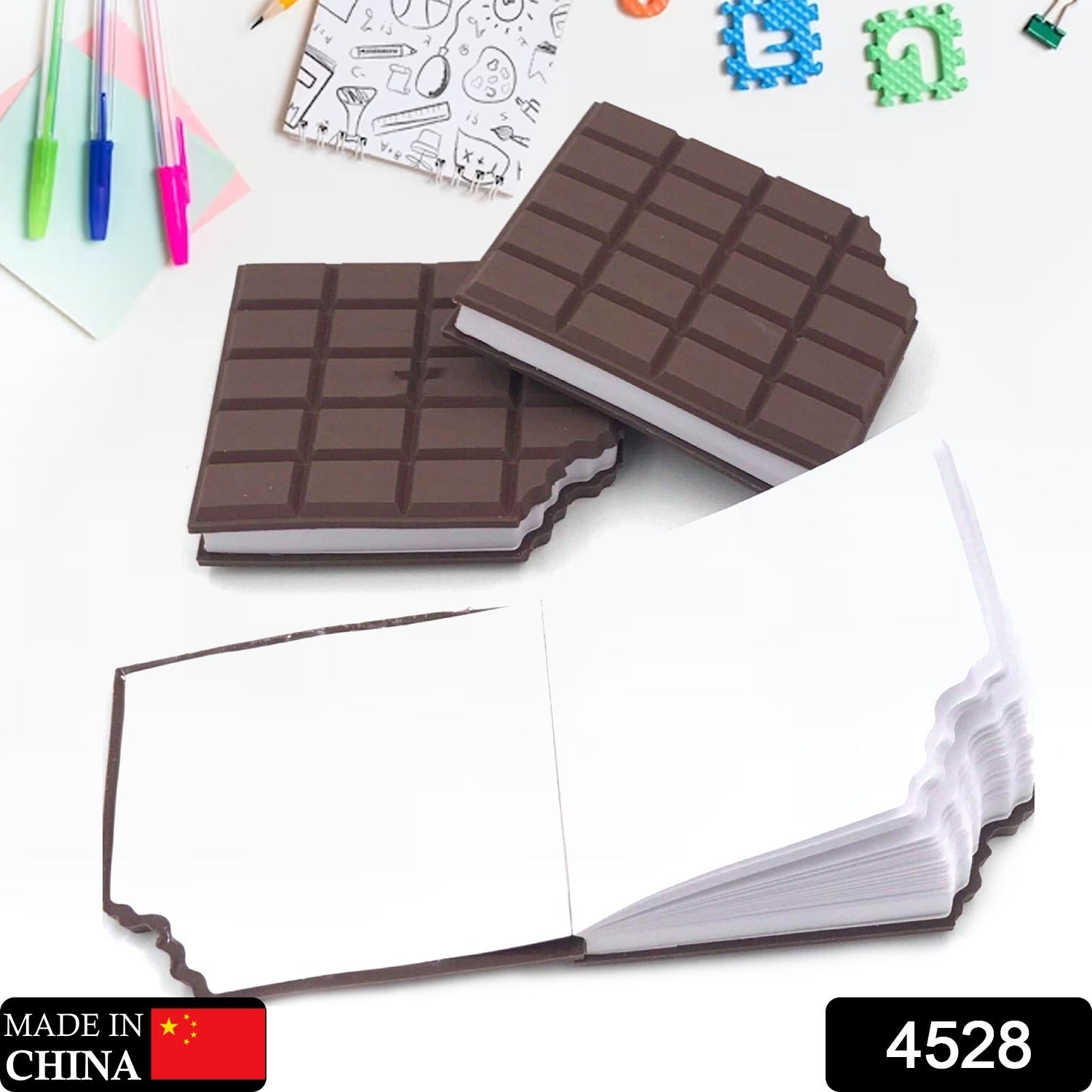 Small Chocolate Scented Diary Memo Notebook in Rectangular Chocolate Bite Shape  - 4528_chocolate_shaped_note_book