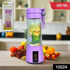 Portable Electric USB Juice Maker Juicer Bottle Blender, Grinder Mixer, 4 Blades - 10024_ele_juicer_bottle_blender_380ml